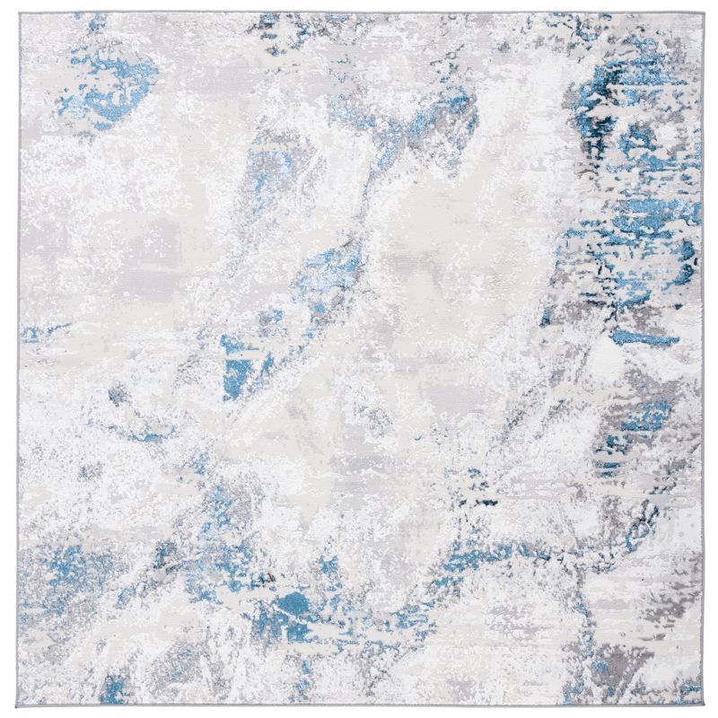 Amelia ALA232 Power Loomed Area Rug - Grey/Blue - 6'7"x6'7" - Safavieh.