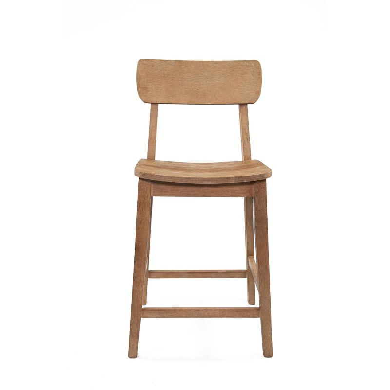 24" Torino Counter Height Barstool Barnwood - Boraam: Solid Wood, Farmhouse Style, Square Seat
