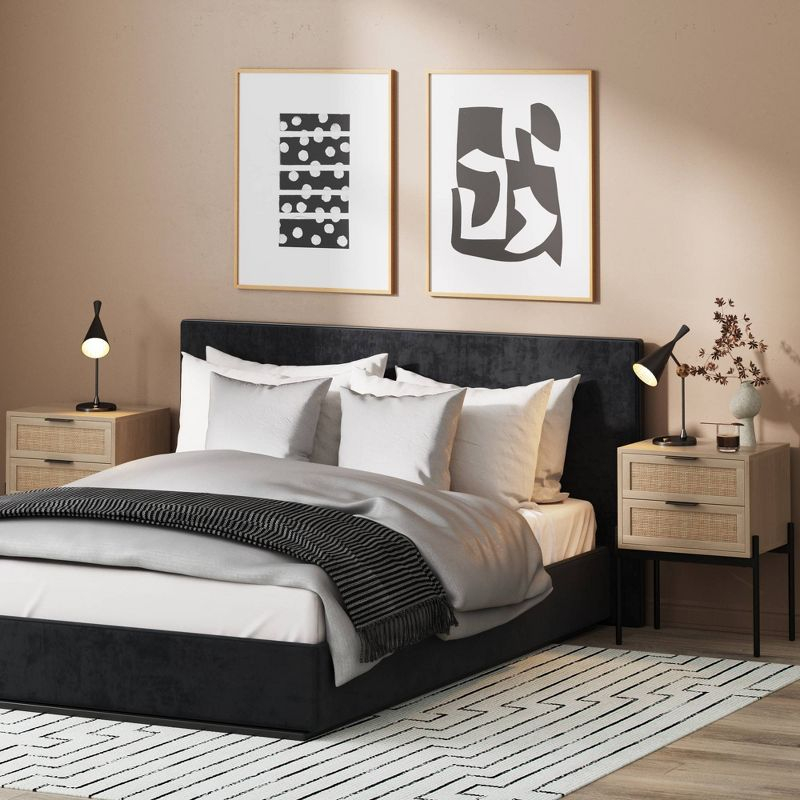 Nathan James Set of 2 Andrew Rattan Nightstand Light Oak