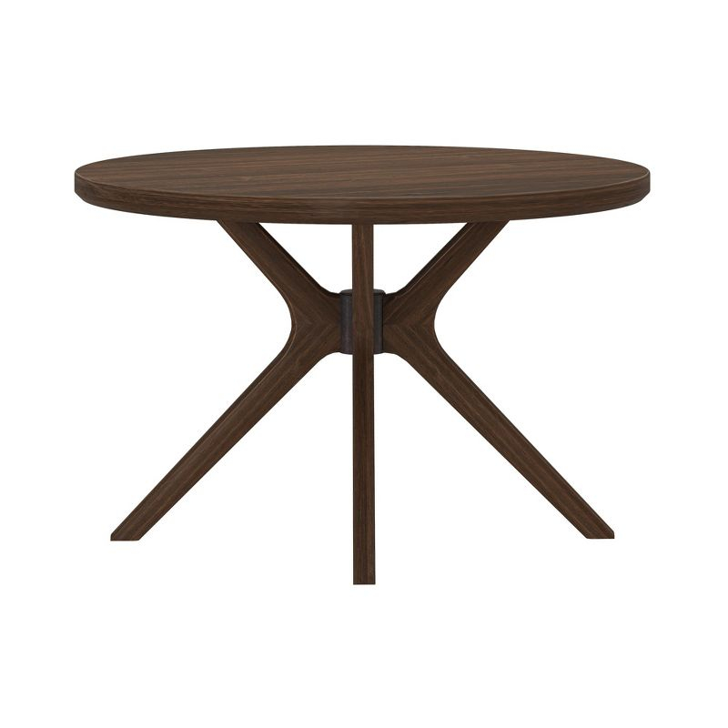 Plank+Beam Verso Round Dining Table, 47" Solid Wood Kitchen & Dining Room Table, Walnut