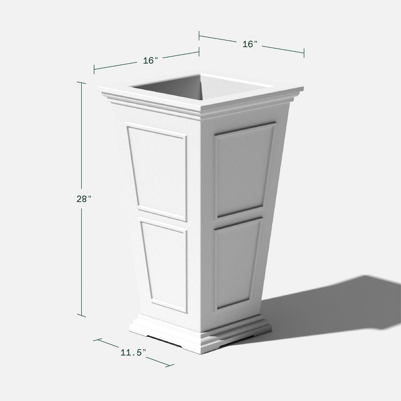 Veradek Brixton Tall 28" Plastic Planter - White