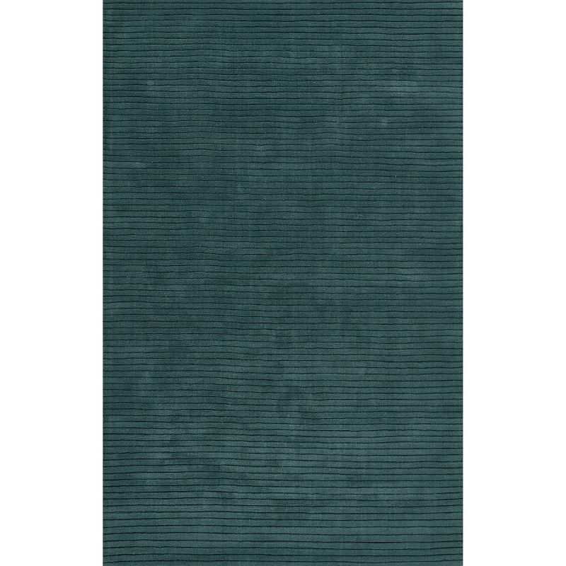 Momeni 2'x4' Asher Solid Handloomed Area Rug Blue: Wool, Medium Pile, Handmade, Indoor, Accent Rectangle Rug