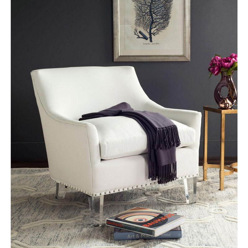 Burbank Acrylic Club Chair - MCR4214 - White/Clear - Safavieh