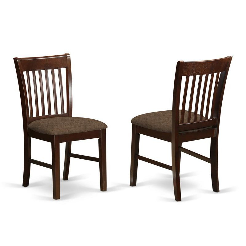 East West Furniture, Norfolk Dining room chair Fabric Seat -Mahogany Finish.
