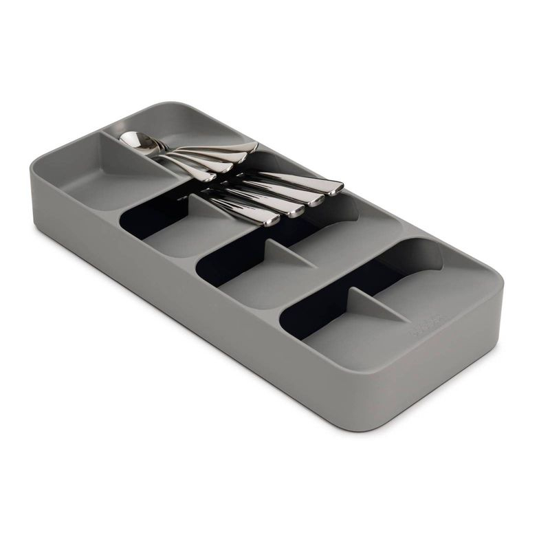Joseph Joseph DrawerStore Large Compact Cutlery Organizer - Gray: Silverware Tray, In-Drawer Flatware Storage, Multiple Compartments