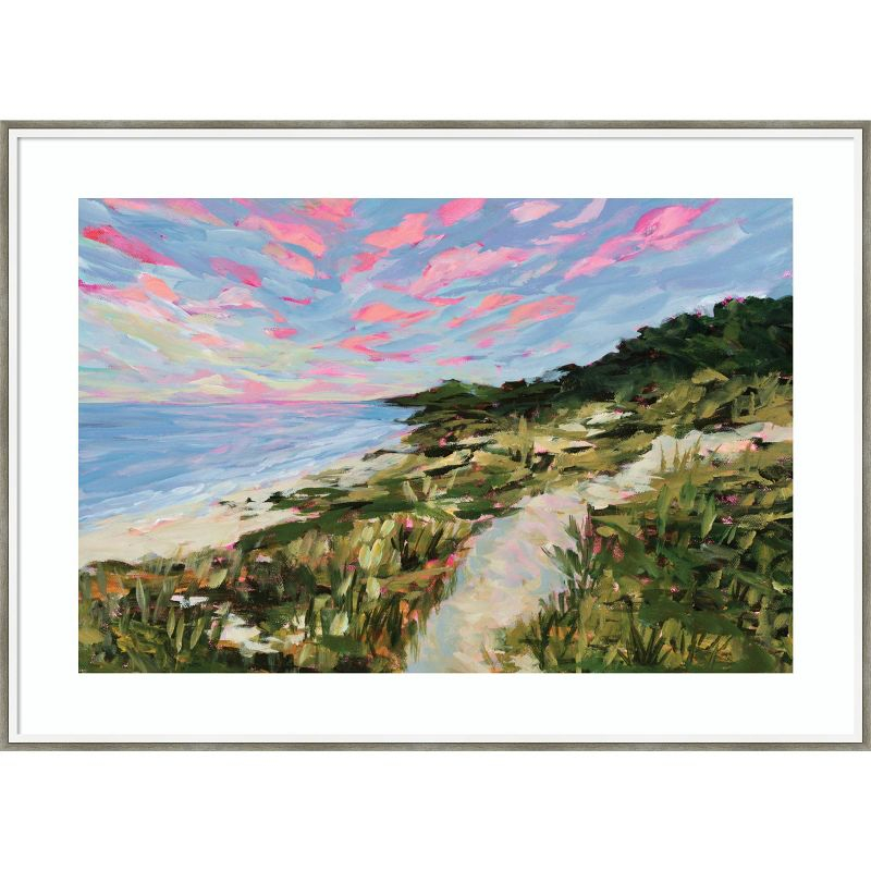 41" x 30" Traverse City by Emily Kenney Wood Framed Wall Art Print - Amanti Art: Matted, Acrylic Glass, Coastal Landscape