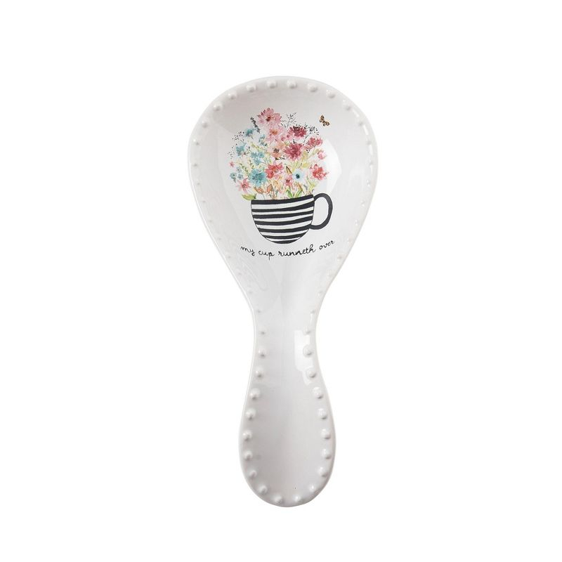 August Grove® Dolomite 8.5 in. Off-White Spring Wrapped in Grace Spoon Rest