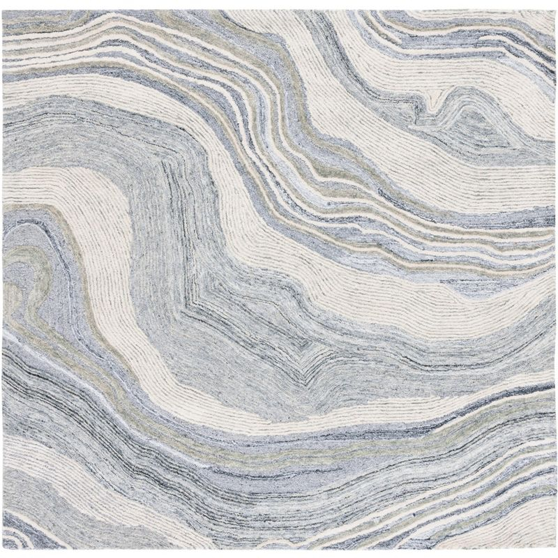 Fifth Avenue FTV121 Hand Tufted Indoor Area Rug - Grey/Ivory - 6'x6' - Safavieh