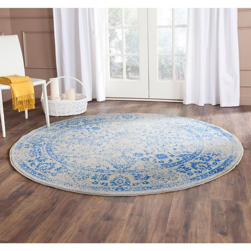 Adirondack ADR109 Machine Made Indoor Area Rug - Grey/Blue - 6' Round - Safavieh