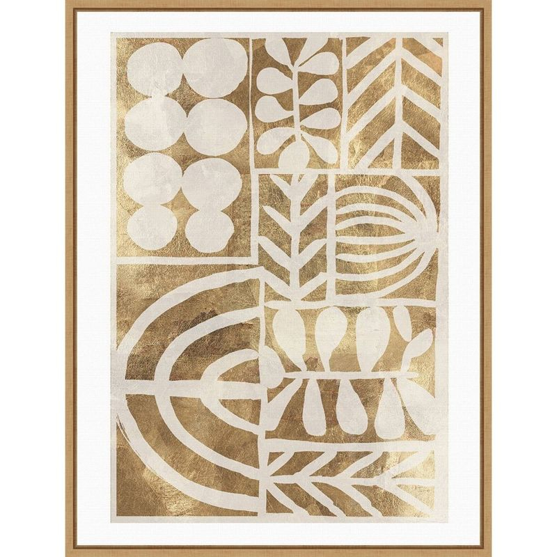 18" x 24" Botanic Print by Tom Reeves Framed Canvas Wall Art Beige - Amanti Art: Modern Lithograph, Vertical Layout, Polystyrene Frame