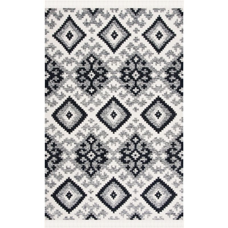Kilim KLM528 Hand Loomed Area Rug - Ivory/Black - 4'x6' - Safavieh.