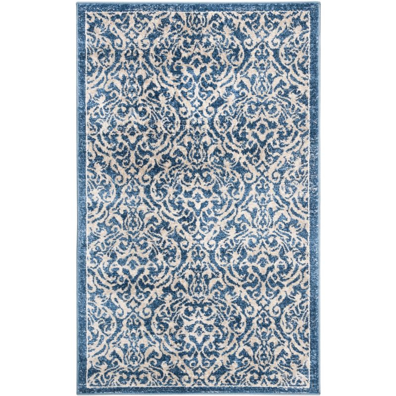 Brentwood BNT810 Power Loomed Indoor Accent Rug - Navy/Creme - 3'x5' - Safavieh