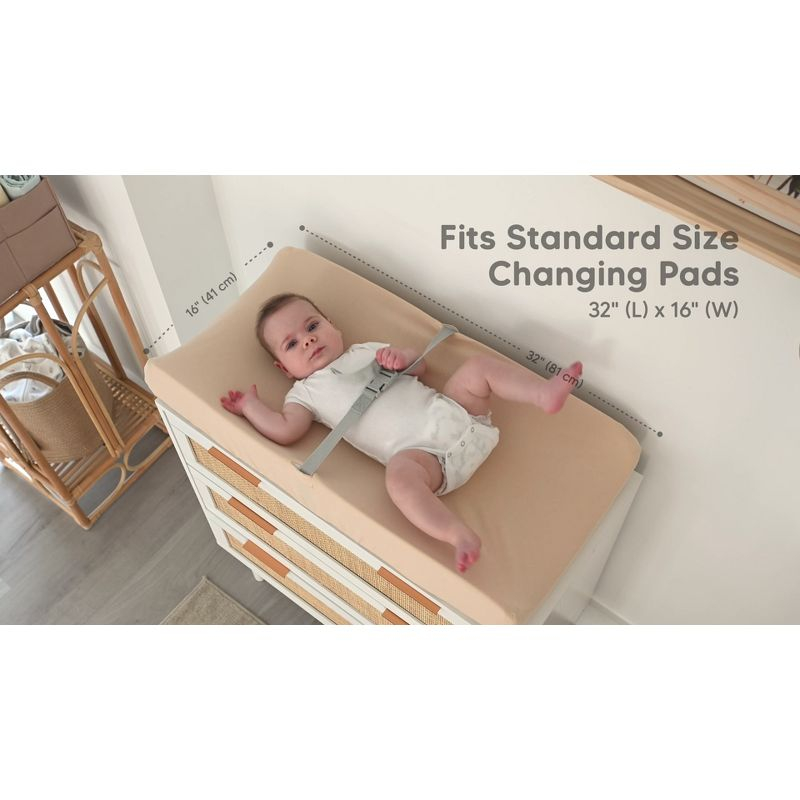 KeaBabies 2pk Soothe Changing Pad Covers for Girl, Boy, Organic Soft Cotton Contoured Diaper Changing Table Pad Covers (Woodland)