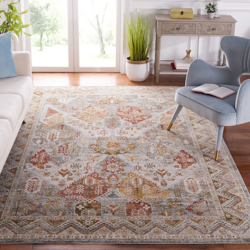Hamilton HLT104 Power Loomed Area Rug - Blue/Gold Rust - 8'x10' - Safavieh.