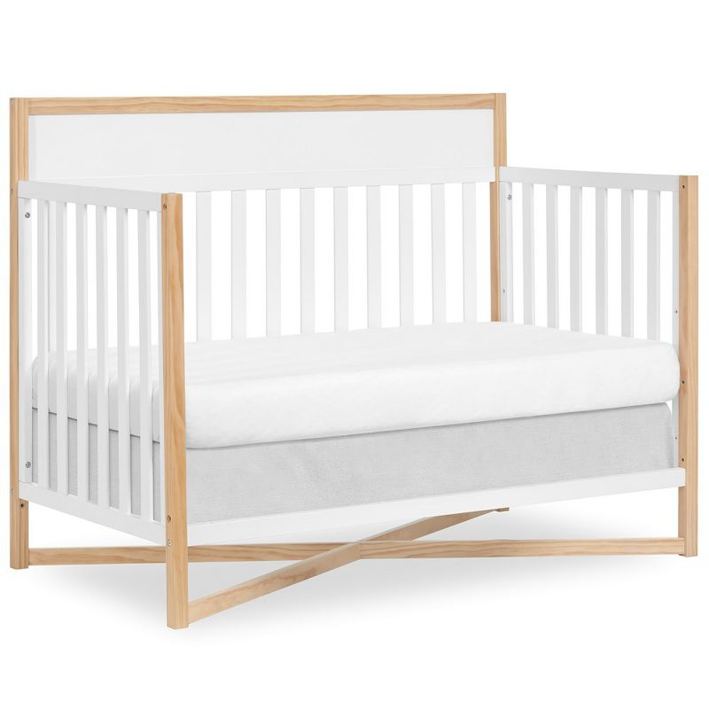 Dream On Me Owen 5-in-1 Convertible Crib, Vintage White Oak