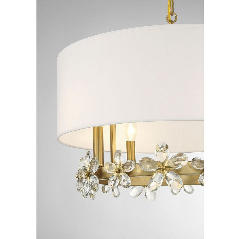 Savoy House Dahlia 4 - Light Pendant in  Warm Brass