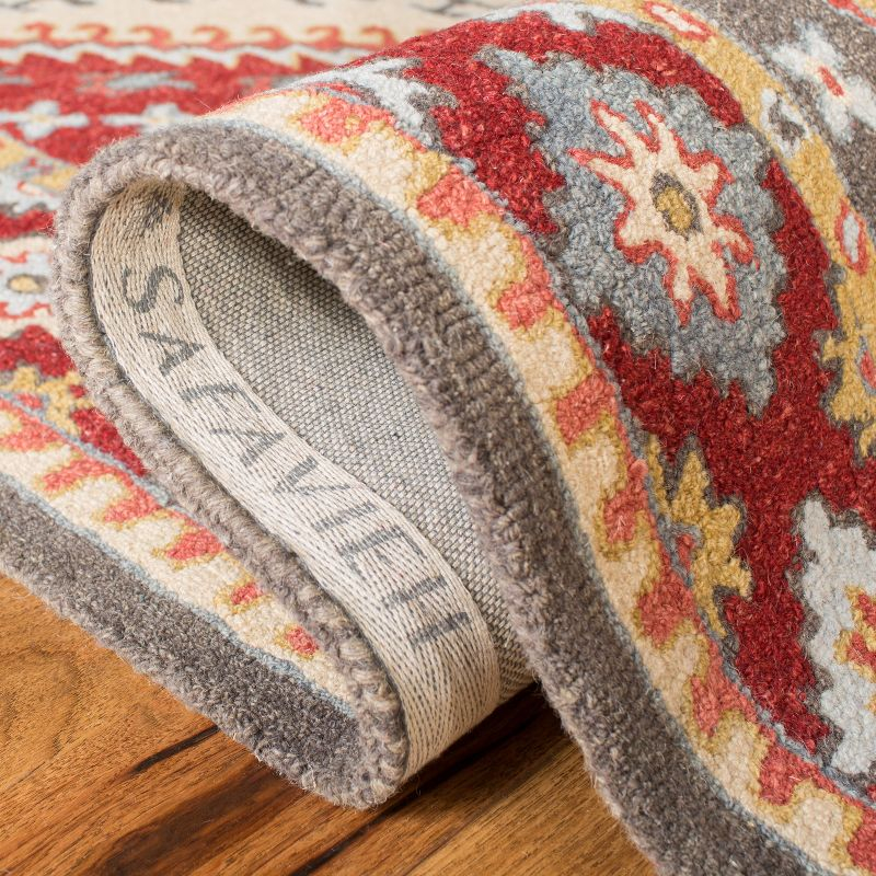 Aspen APN801 Hand Tufted Indoor Accent Rug - Red/Ivory - 2'3"x4' - Safavieh