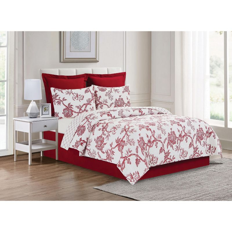 C&F Home Colonial Williamsburg Arcadia Red King Quilt Set