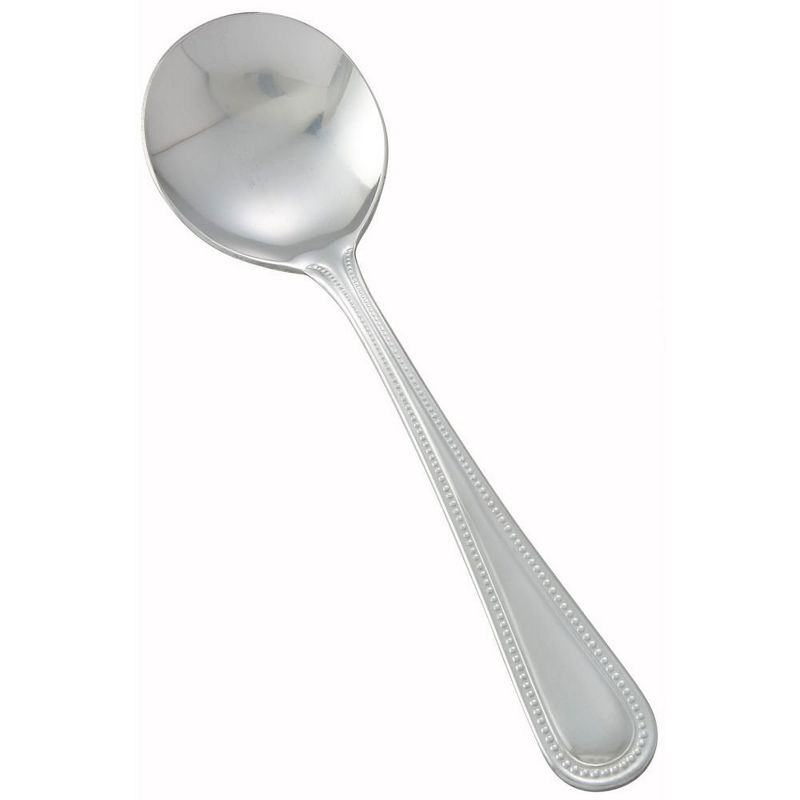 Winco Dots Stainless-Steel Bouillon Spoon, Heavyweight, 6.75" (12 Pack) (Set of 12)