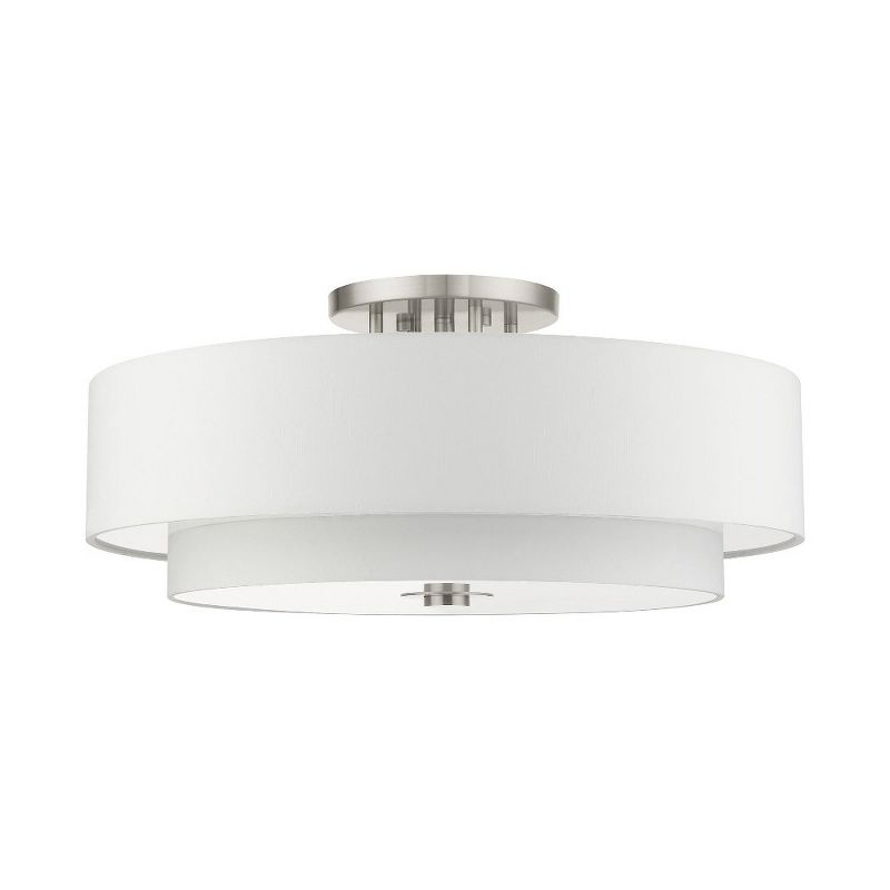 Livex Lighting Meridian 6 - Light Semi-Flush Mount in  Brushed Nickel
