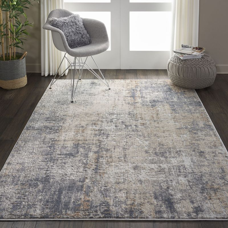 Nourison Rustic Textures Abstract Indoor Area Rug Grey/Beige 5'3" x 7'3"