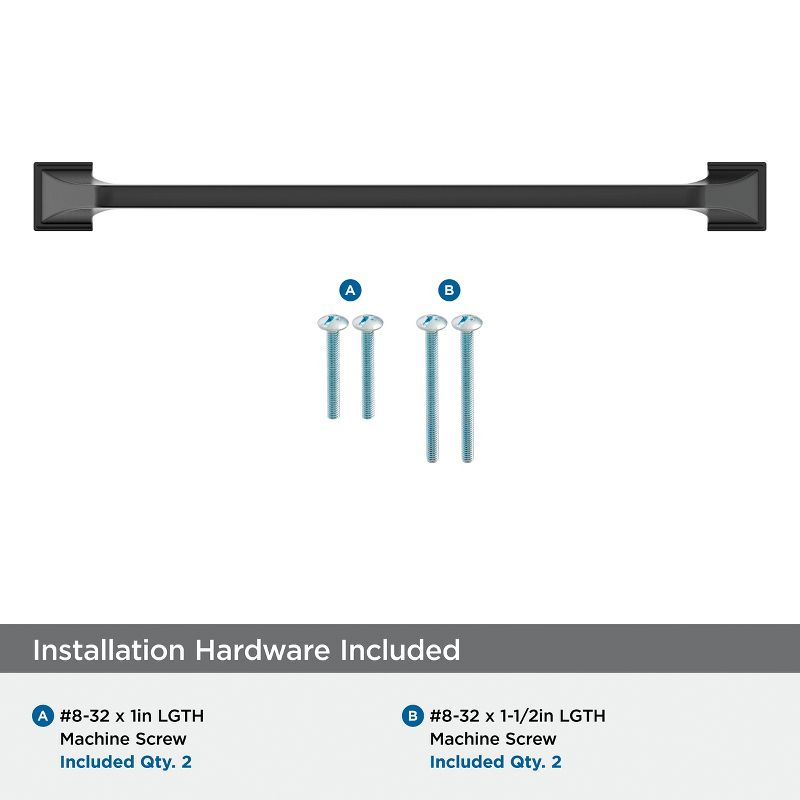 Amerock Exceed 10-1/16 inch (256mm) Center-to-Center Matte Black Cabinet Pull