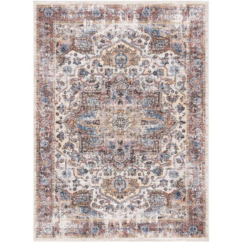 Astoria ASA402 Power Loomed Area Rug - Ivory/Blue Rust - 8'x10' - Safavieh.