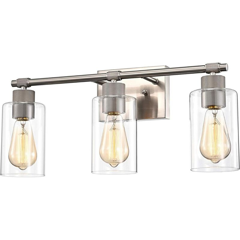 Chloe Lighting Mercy Contemporary 3 Light Brushed Nickel Bath Vanity Fixture 22" Width
