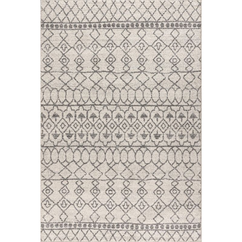 5'x8' Izil Moroccan Beni Souk Area Rug, Cream/Gray - JONATHAN Y
