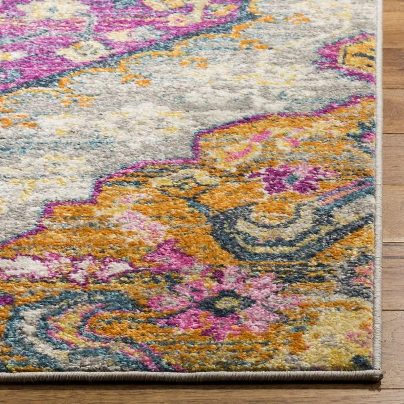 Madison MAD119 Power Loomed Indoor Accent Rug - Light Grey/Fuchsia - 3'x5' - Safavieh.