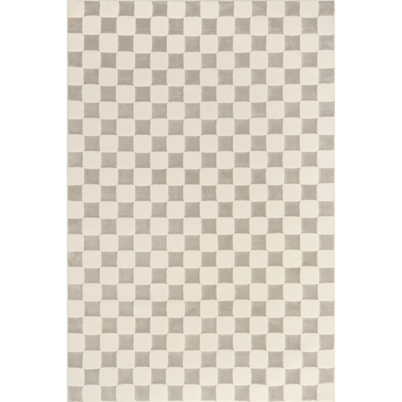 Nuloom Alaiya Checkered Pet Friendly Textured Machine Washable Area Rug, 5' x 8', Cream