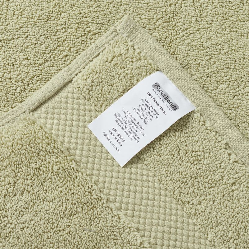 Better Trends 100% Cotton Hand Towel, Pack of 3 (16x26 Inches) Quicker to Dry, Lighter Weight, Super Soft and Absorbent, Sage
