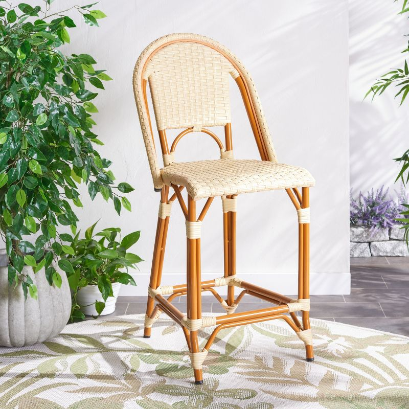 California Counter Stool - Indoor/Outdoor - PAT7532 - Natural - Safavieh