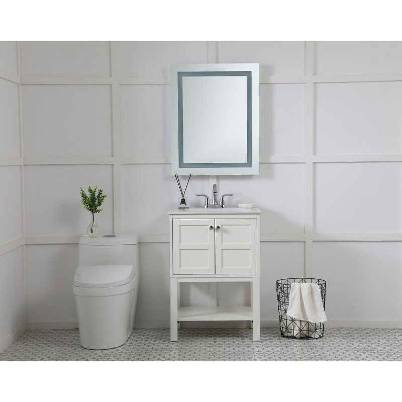Elegant Lighting Helios 24in x 30in Hardwired LED mirror with touch sensor and color changing temperature 3000K/4200K/6400K