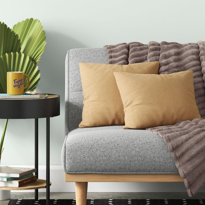 2pk Reversible Woven Cotton/Polyester Square Throw Pillow Covers Yellow - Room Essentials™: Jacquard Dobby, Zipper Closure, Indoor Use