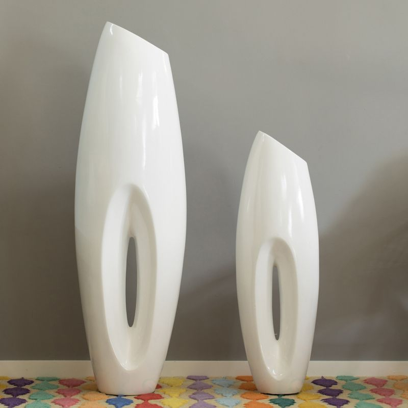 Uniquewise Tall Floor Vase, White Floor Vase, Home Decor, 29-inch Vase, Decorative Lightweight Vase, Small