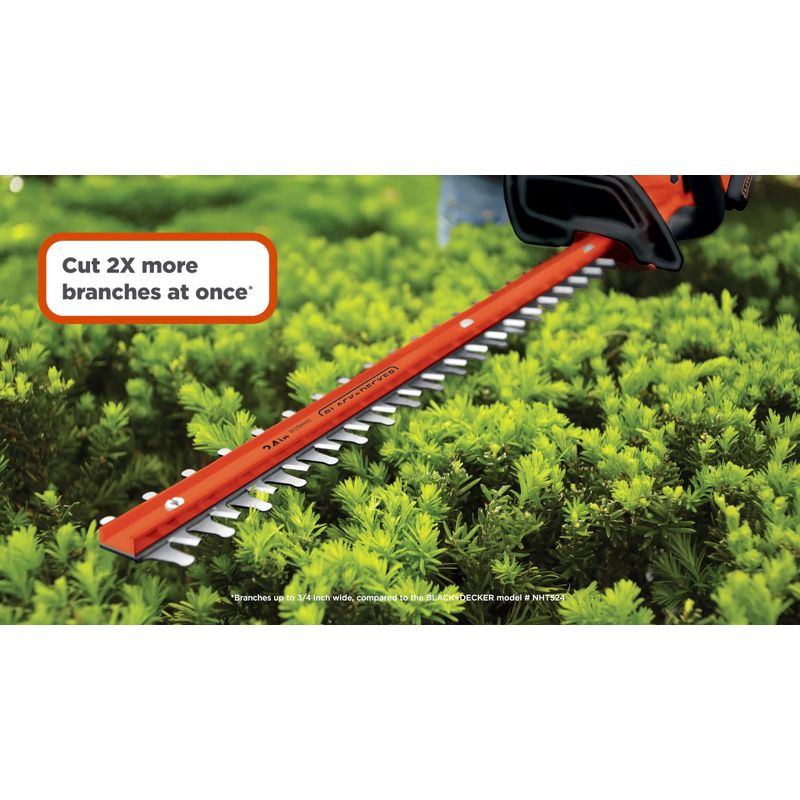 Black + Decker LHT2436 40V MAX Lithium-Ion Dual Action 24 in. Cordless Hedge Trimmer Kit