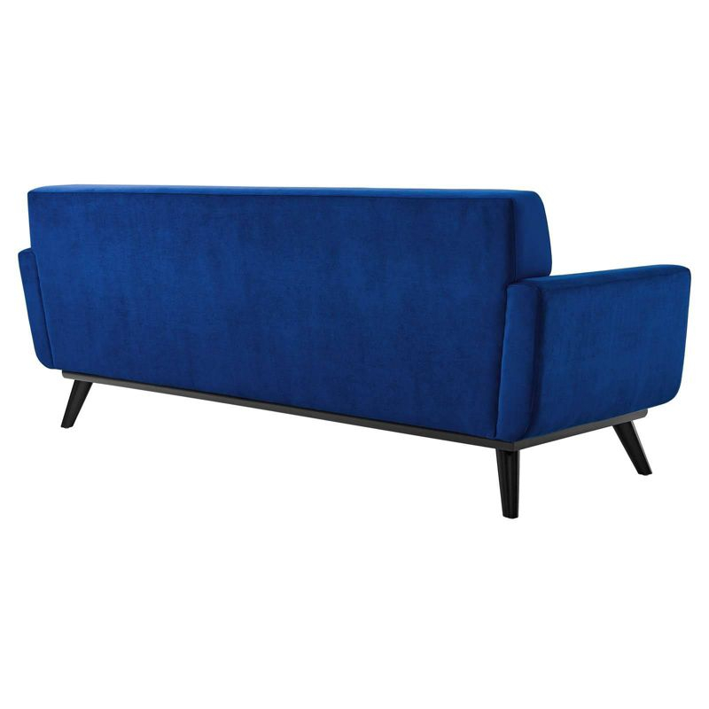 Modway Engage Performance Velvet Sofa Navy: Plush Seating, 3-Person, Tufted Back, Plywood Frame