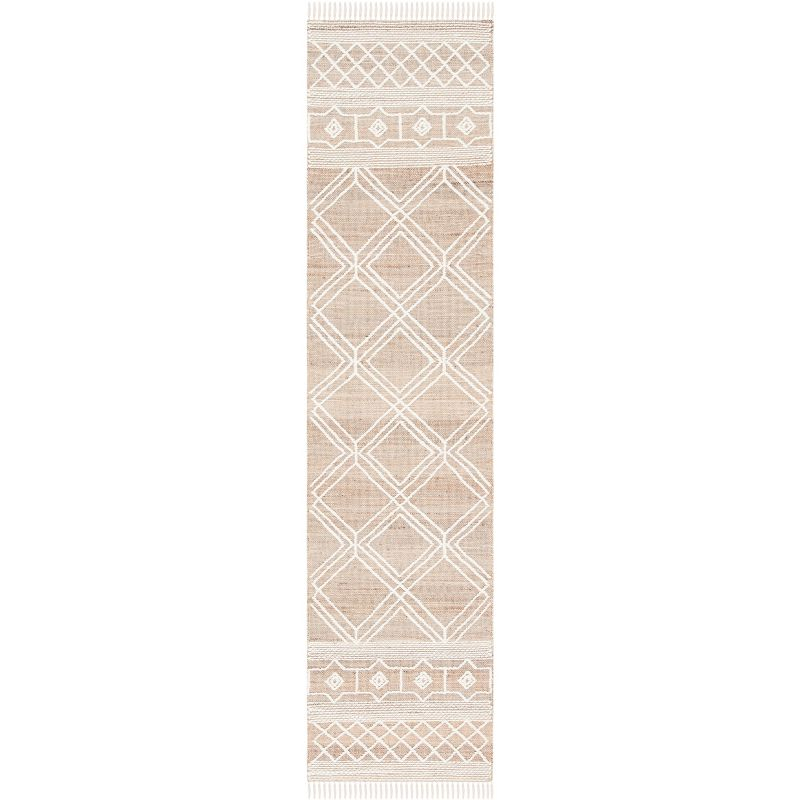 Kilim KLM454 Hand Woven Runner Rug - Natural/Ivory - 2'3"x9' - Safavieh.