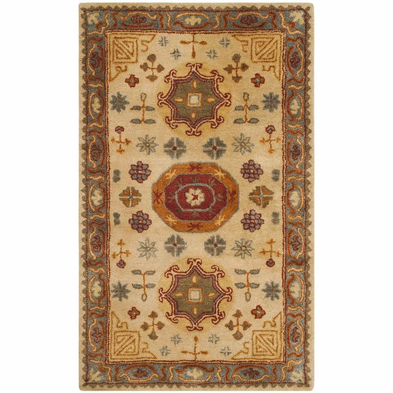 Heritage HG402 Handmade Accent Rug - 3'x5' - Beige/Multi - Safavieh