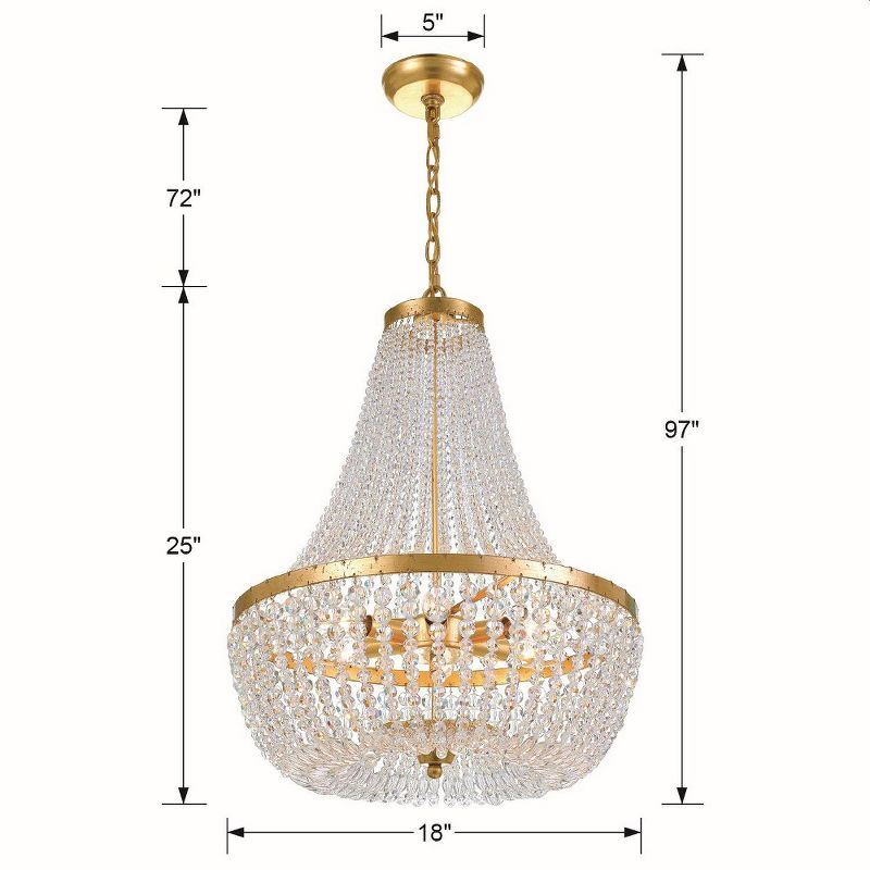 Crystorama Lighting Rylee 6 - Light Chandelier in  Antique Gold