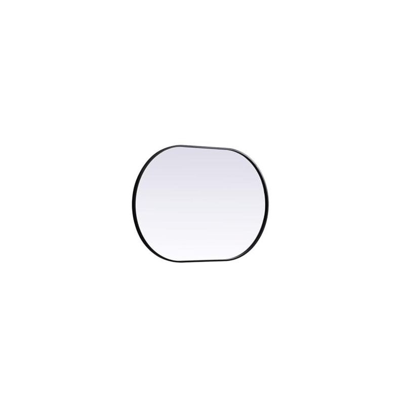 Elegant Lighting Metal Frame Oval Mirror, 27x40 Inch, Black