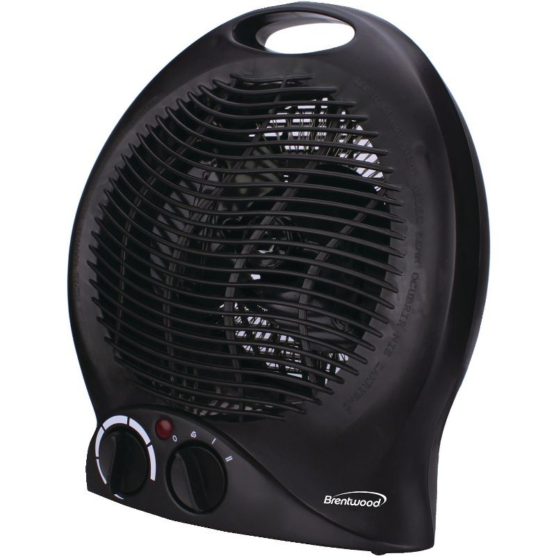 Brentwood H-F301BK 1,500-Watt-Max Portable Electric Space Heater and Fan, Black