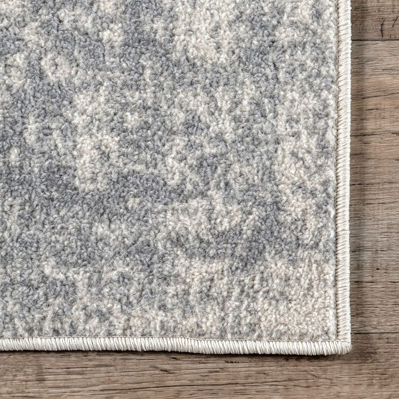 Nuloom 4x6 Justine Vintage Medallion Indoor Area Rug, Grey, Faded Persian Design, Stain Resistant, BedroomLiving Room, Kitchen,