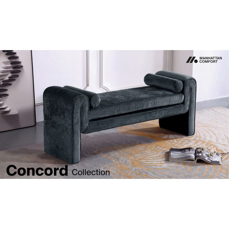 Manhattan Comfort 59" Concord Modern Chenille Upholstered Bench Terracotta