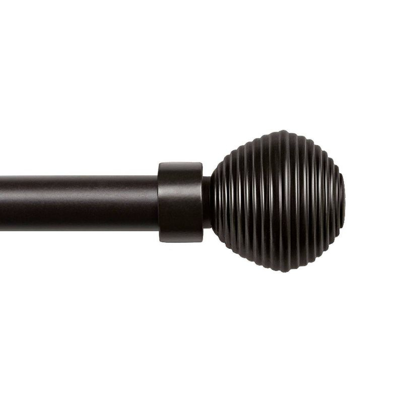Exclusive Home 66"-120" Modern Layer Curtain Rod - Matte Bronze: Adjustable Iron, Single Rod, 25lb Capacity