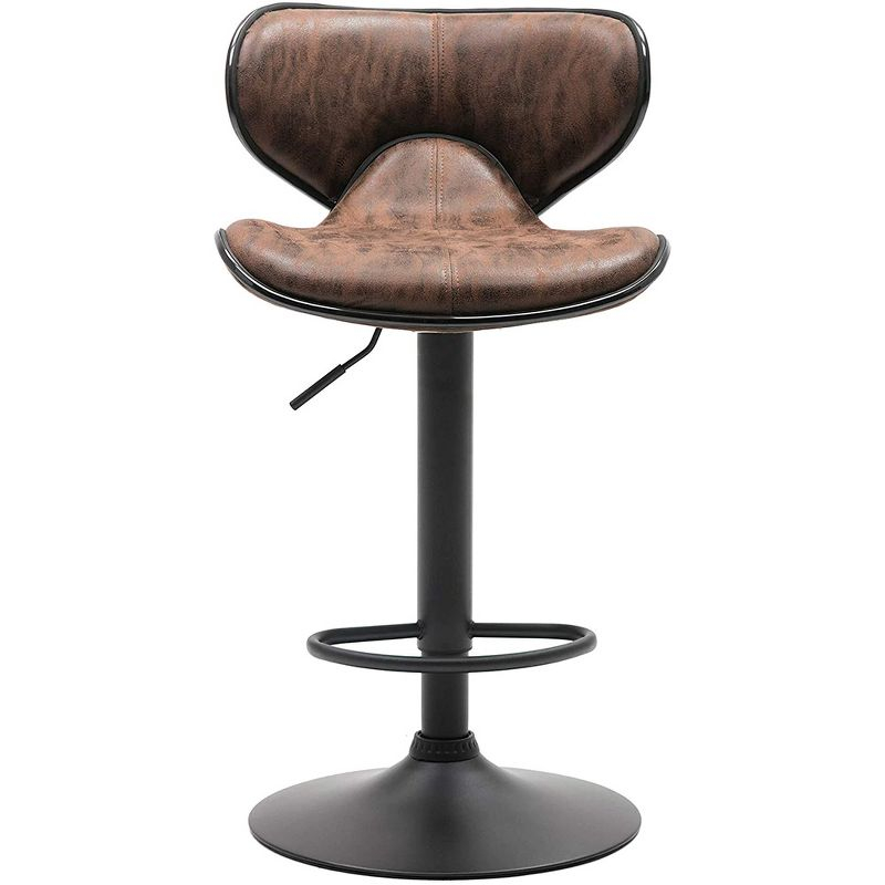 Modern Home Kappa Vintage Contemporary Adjustable Height Barstool - Brown - Single