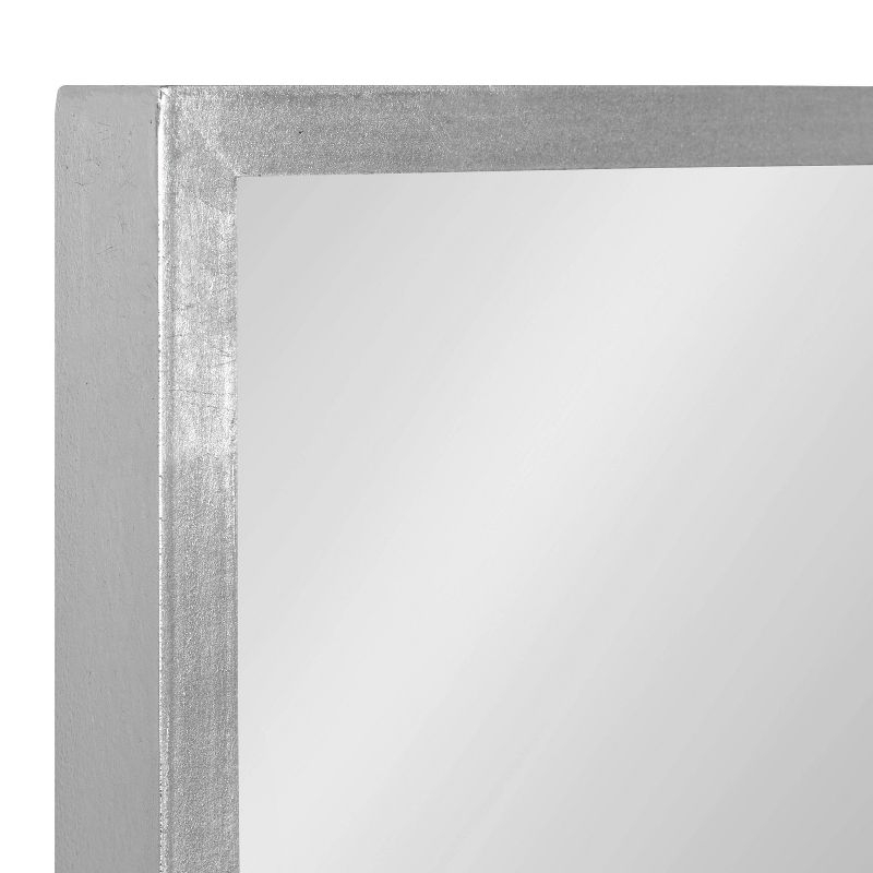 16" x 48" Travis Framed Decorative Wall Mirror Silver - Kate & Laurel All Things Decor: Modern Rectangle, MDF Frame, Wall Mount
