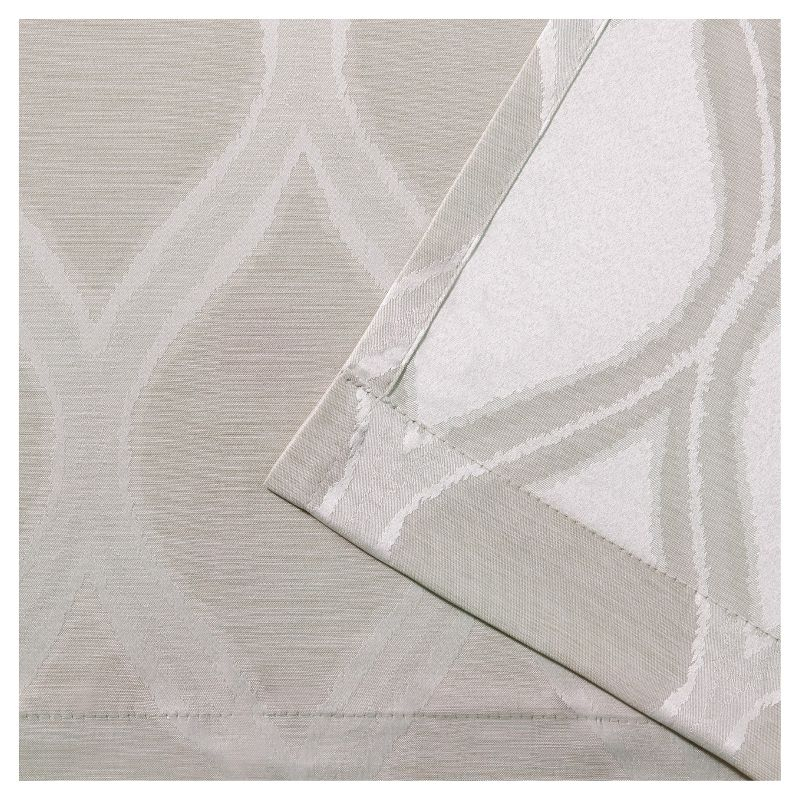 Set of 2 108"x54" Montrose Ogee Geometric Textured Linen Jacquard Grommet Top Window Curtain Panel Linen