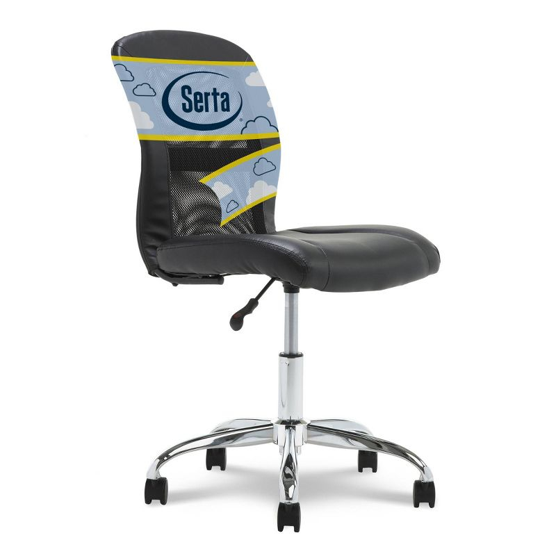 Essentials Computer Chair Ingenuity Black - Serta: Armless, Adjustable, Padded, Modern Office Seating